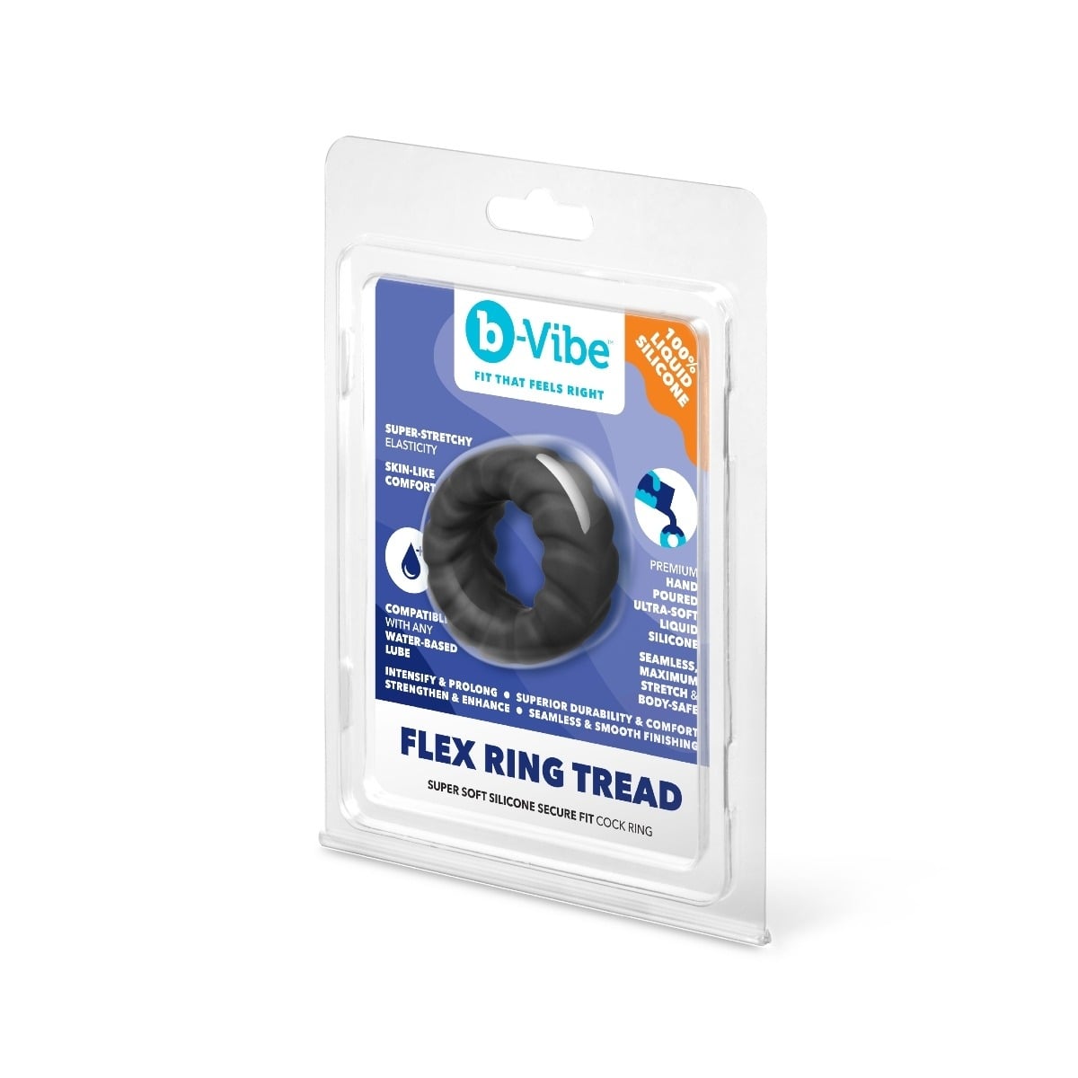 b-Vibe FLEX RING TREAD - SILICONE COCK RING packaging