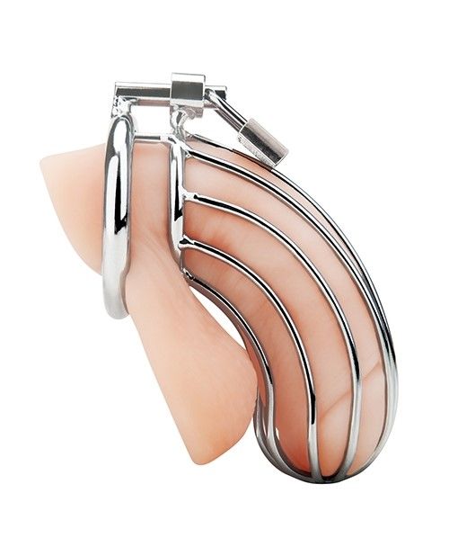 Blue Line Prisoner Chastity Cock Cage Stainless Steel (8131797123311)