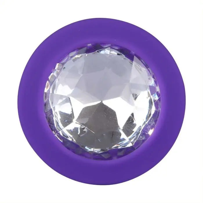 Me You Us Trio Of Jewels Jewelled Butt Plug Set Purple closeup of jewel