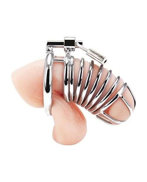 Blue Line Deluxe Chastity Cock Cage Stainless Steel (8131834282223)