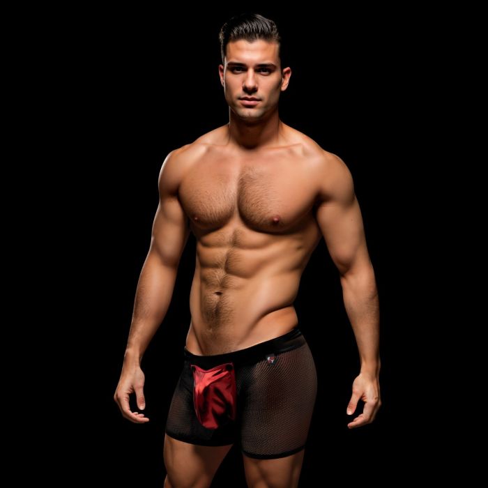 Envy Snap Down Mesh Boxer Brief Black/Red