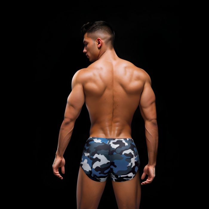 Envy Camo Trunks with Dog Tag Navy Blue