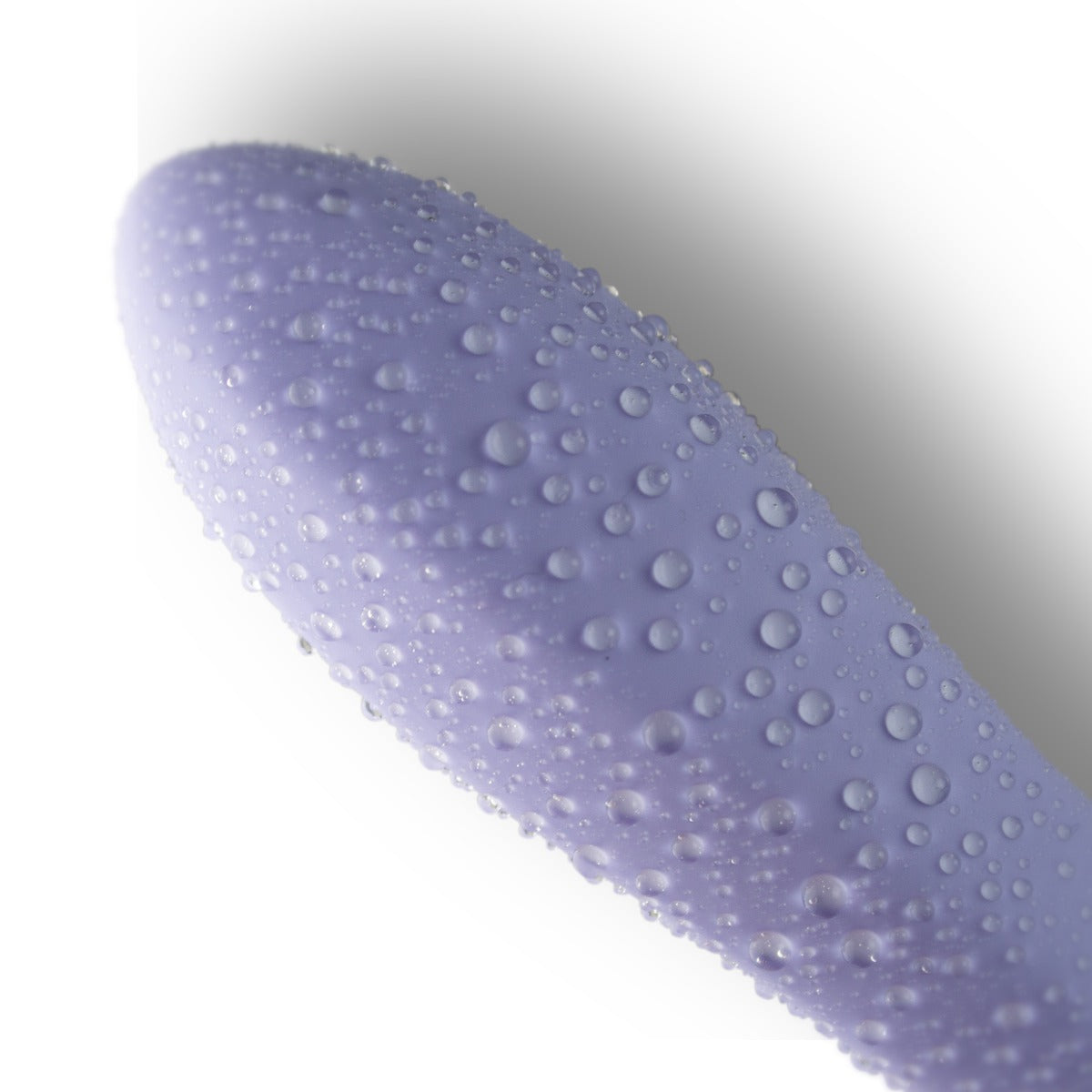 You Love Me Feel Me Vibrator & Butt Plug Set Green Purple closeup of vibrator with drops of water