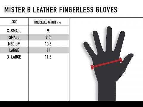 Mister B Leather Fingerless Gloves Black (8182646472943)