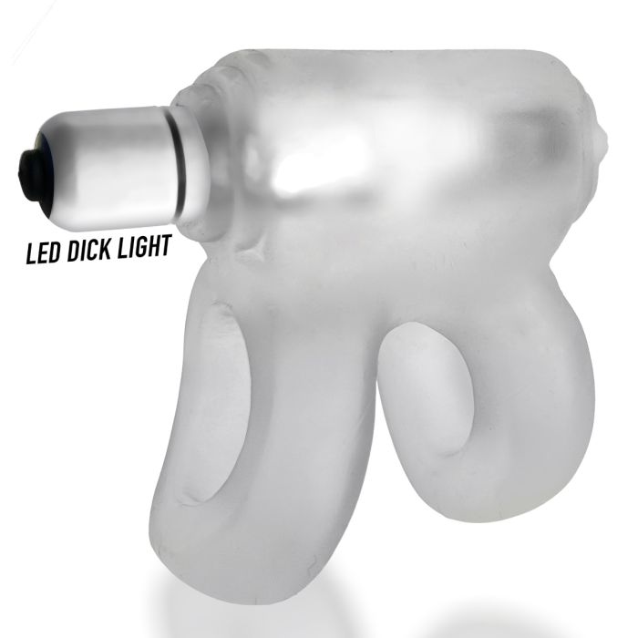 Oxballs Headlight Shaft-Holster LED  Vibrating Cock Ring Clear Ice