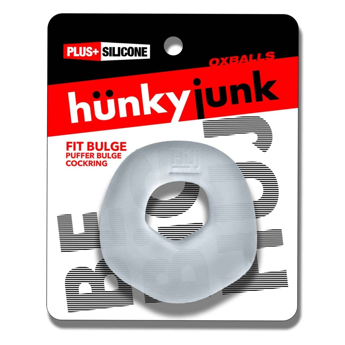 Hünkyjunk Fit Bulge Padded Cock Ring Clear Steam packaging front
