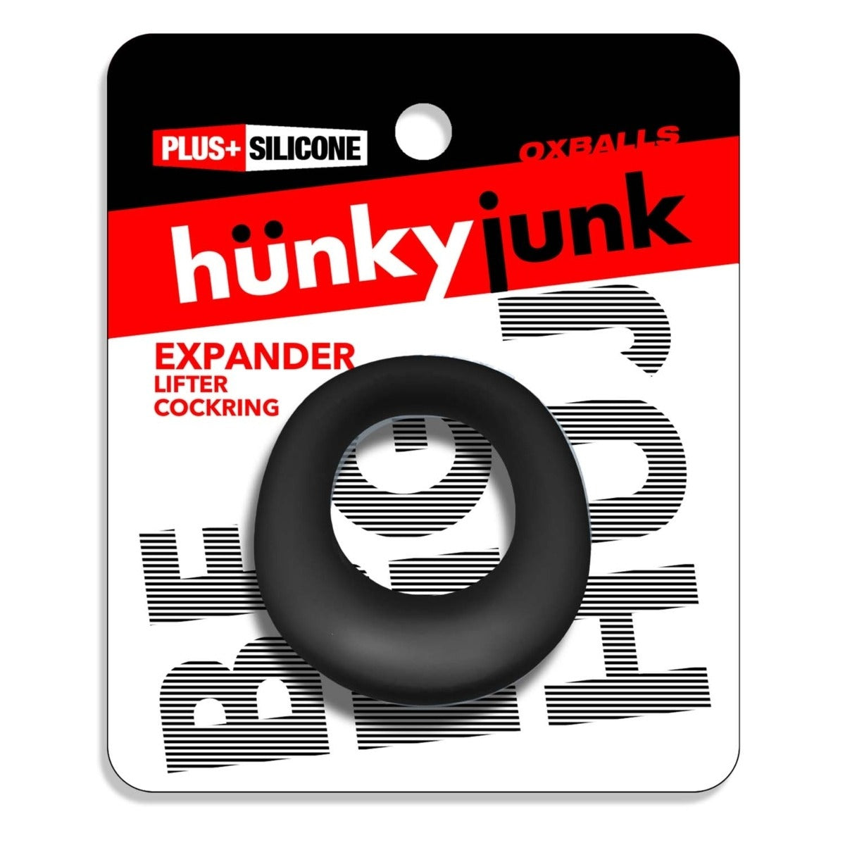 Oxballs Expander Scoop Style Cock Ring Black packaging front