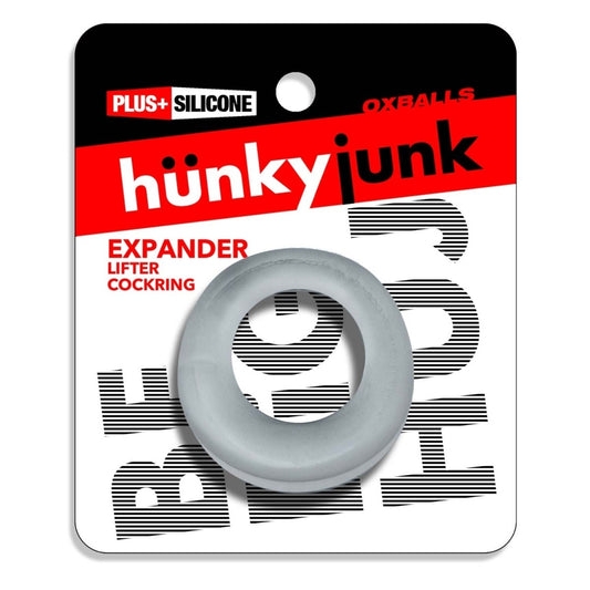 Hünkyjunk Expander Scoop-Style Cock Ring – Clear Steam packaging front