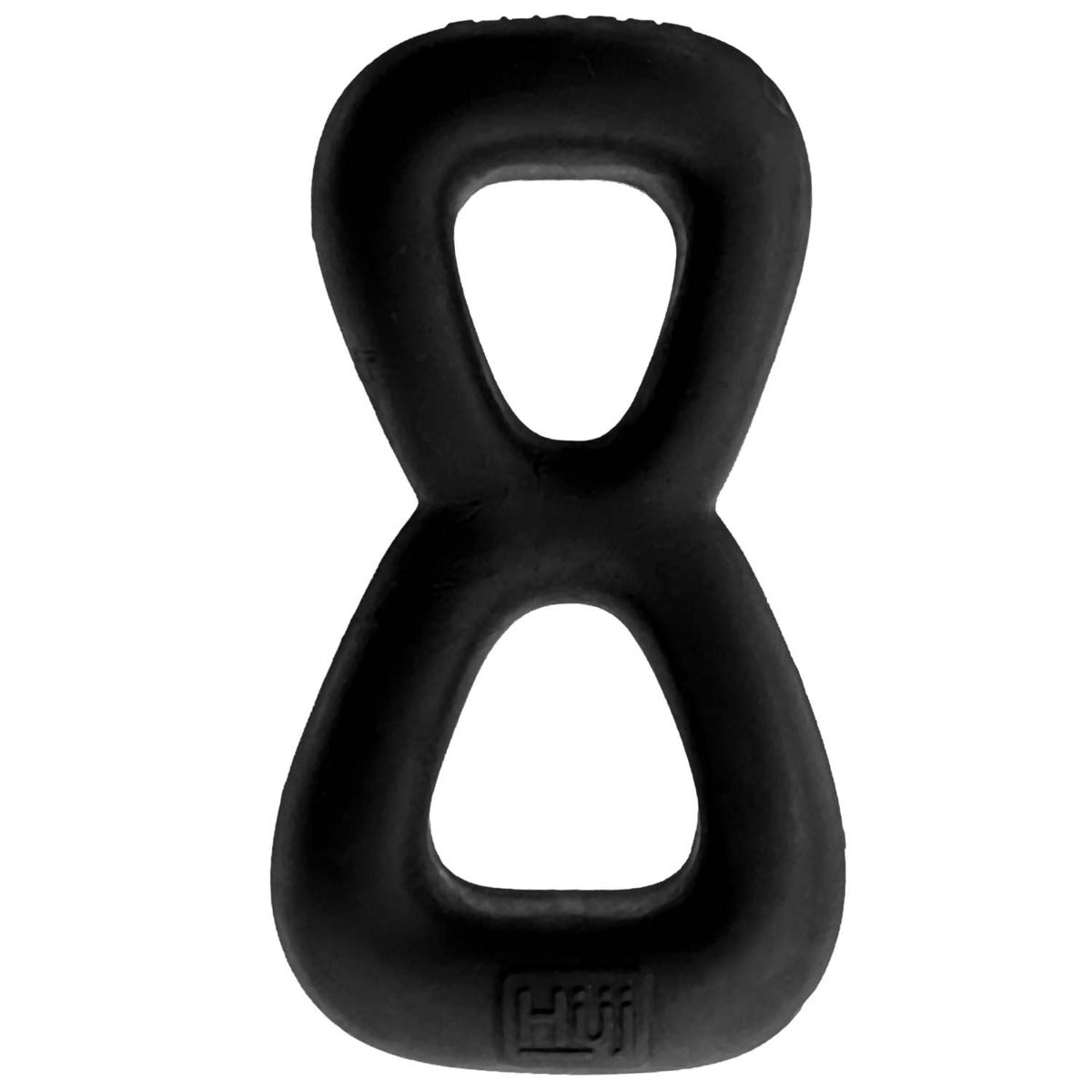 Oxballs Boomerang Double Ring Cockring & Nut Tugger Black Fog