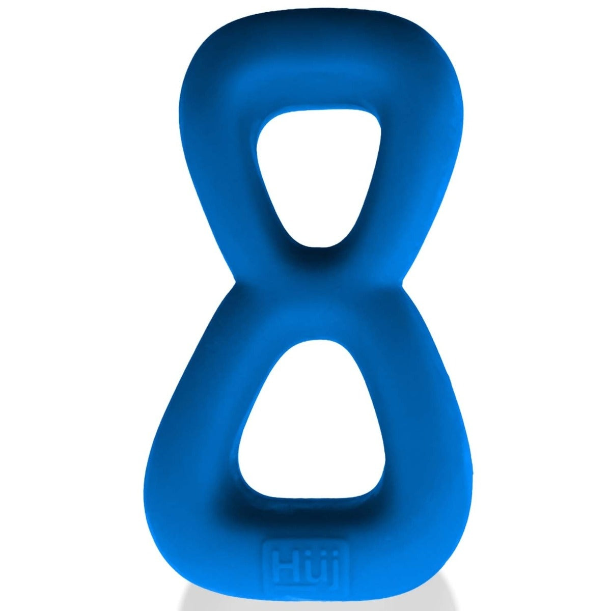 Hunkyjunk Boomerang Double Cock Ring & Ball Stretcher Teal Fizz front view