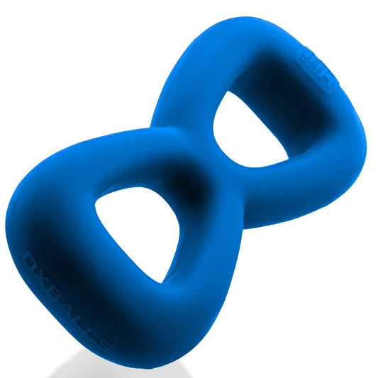 Hunkyjunk Boomerang Double Cock Ring & Ball Stretcher Teal Fizz