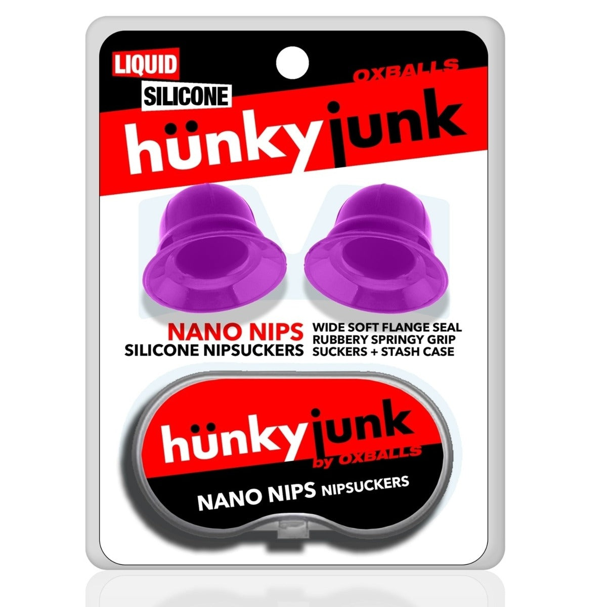 Hunkyjunk Nano Nips Nipple Suckers Pink Silicone packaging front
