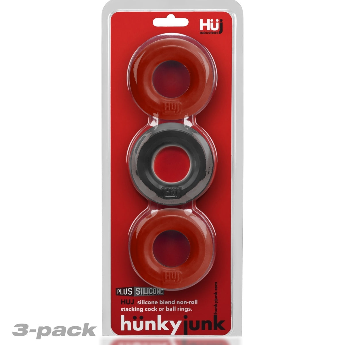 Hunkyjunk HUJ C-Ring 3 Pack Cock Ring Cherry Tar Ice (8251403829487)