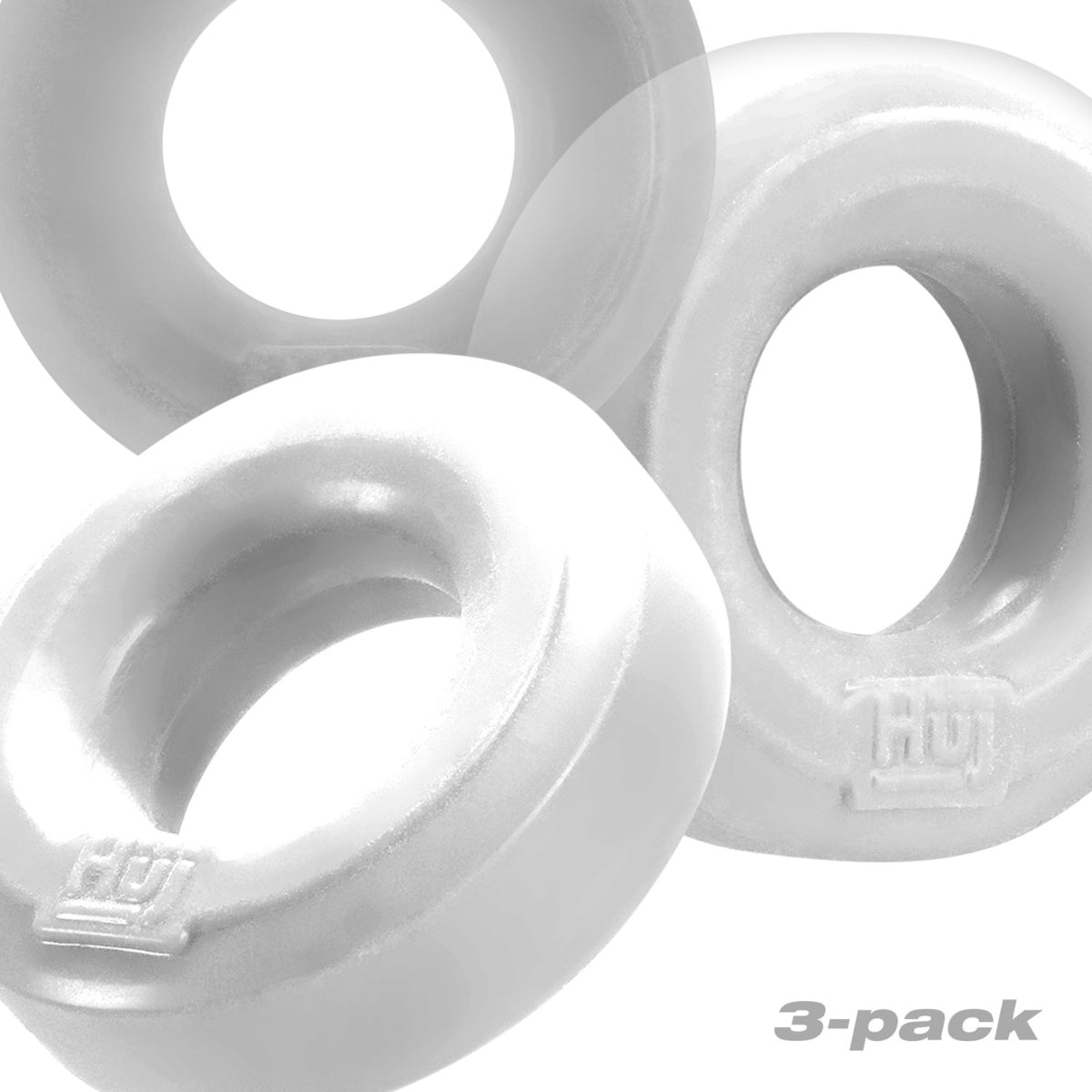 Hunkyjunk HUJ C-Ring 3 Pack Cock Ring White Ice (8251404714223)