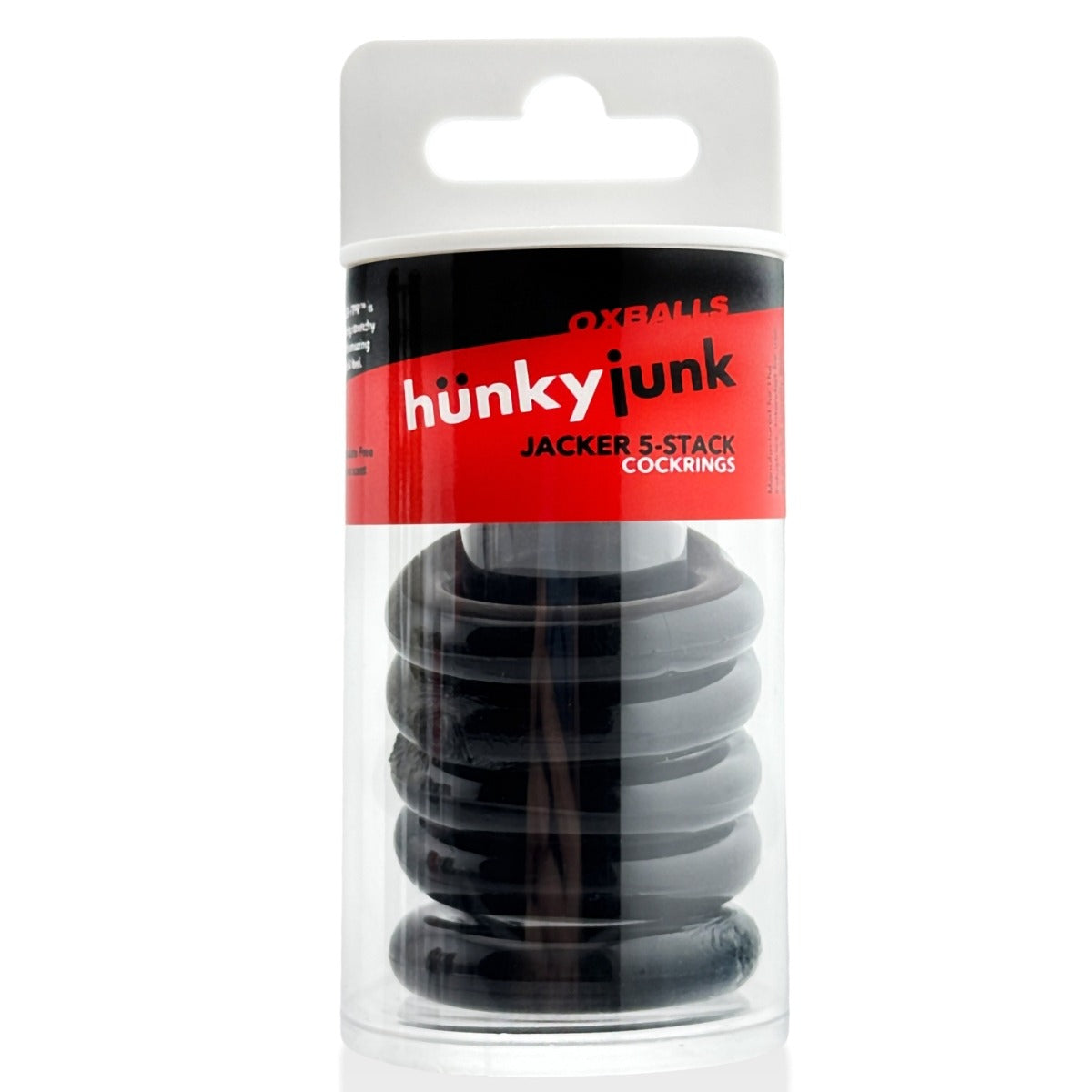 Hünkyjunk Jacker 5-Stack Cock Rings 5-Pack Black packaging