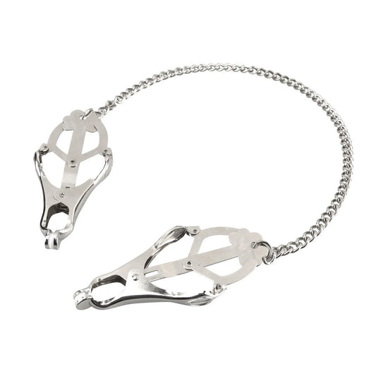 Lux Fetish Japanese Clover Nipple Clamps Black