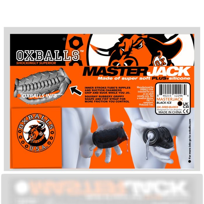 Oxballs Masterjack Double Ended Stroker Masturbator Black Ice