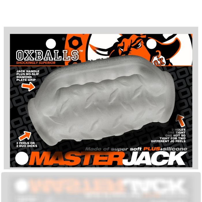 Oxballs Masterjack Double Ended Stroker Masturbator Clear Ice