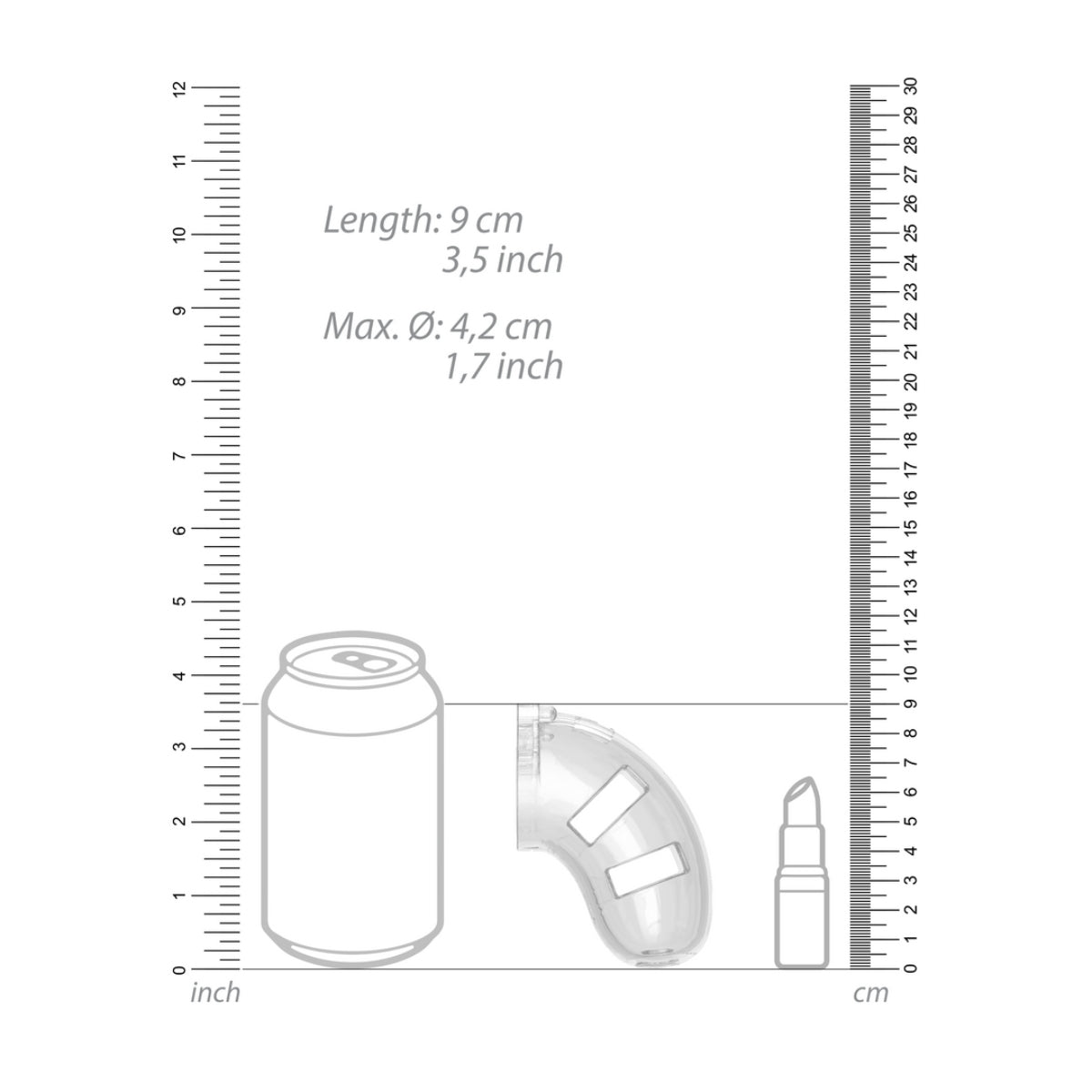 Man Cage Model 10 Chastity Cock Cage Transparent 3.5 inches