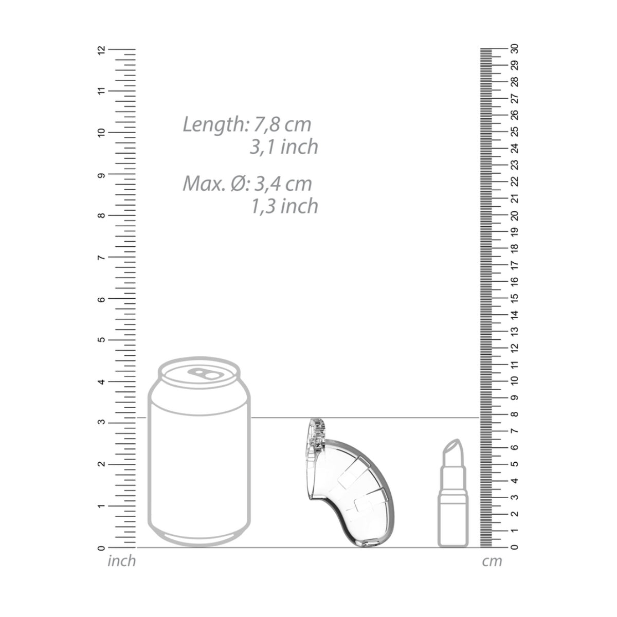 Man Cage Model 13 Chastity Cock Cage Transparent 2.5 inches