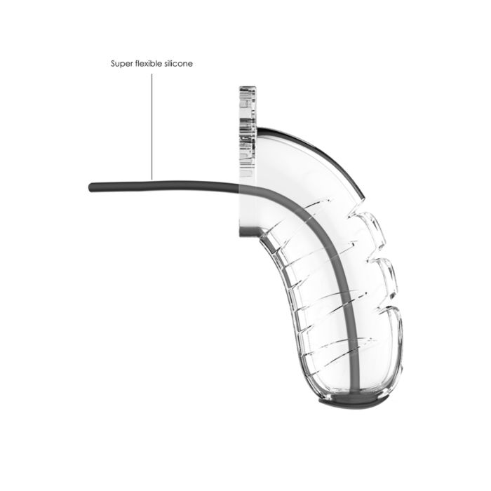 Man Cage Model 16 Chastity Cock Cage with Urethral Sounding Clear 4.5inches