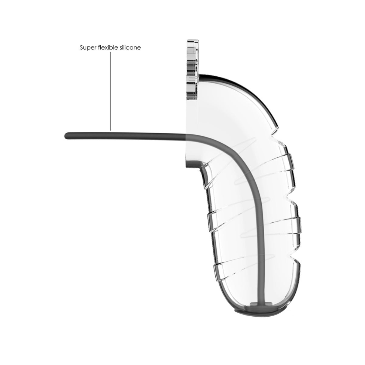 Man Cage Model 17 Chastity Cock Cage with Urethral Sounding Transparent 5.5 inches