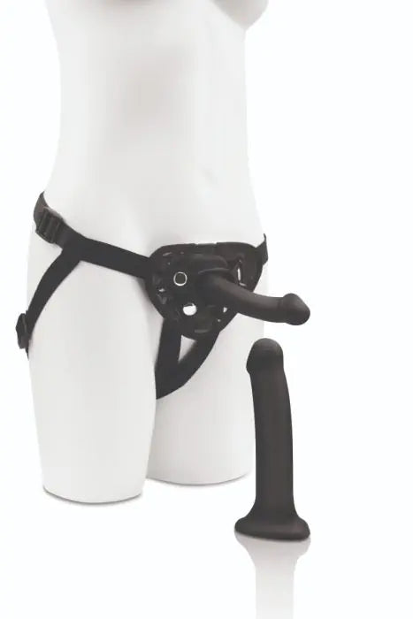 Me You Us Strap-On Harness Kit with 6" & 8" Pegging Dildos side view