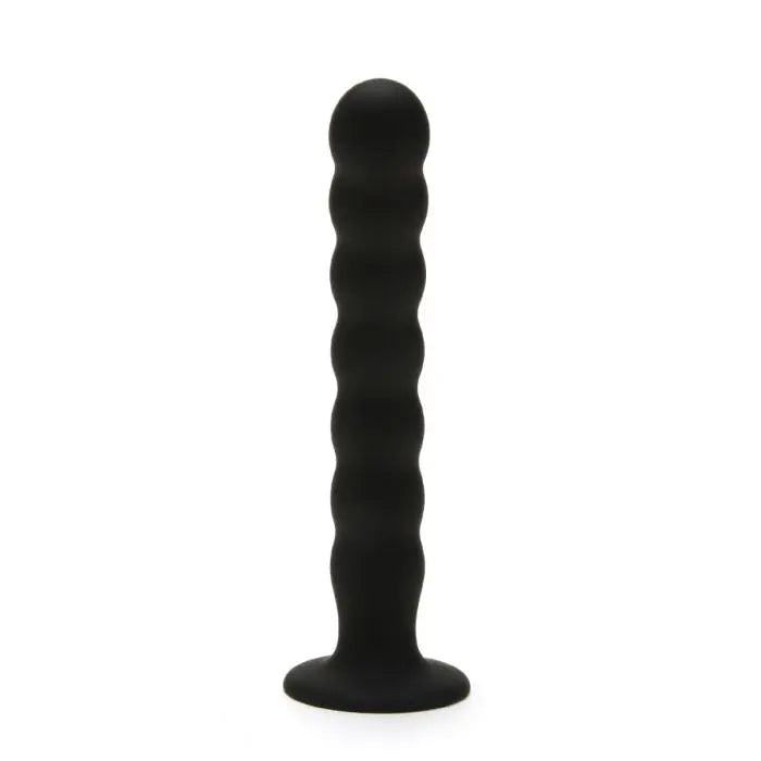 Me You Us Ripple Pegging Dildo Black 8" side view