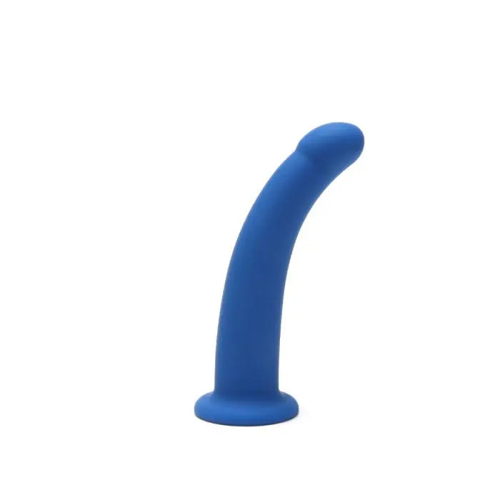 Me You Us Curved Silicone Pegging Dildo Blue 6"