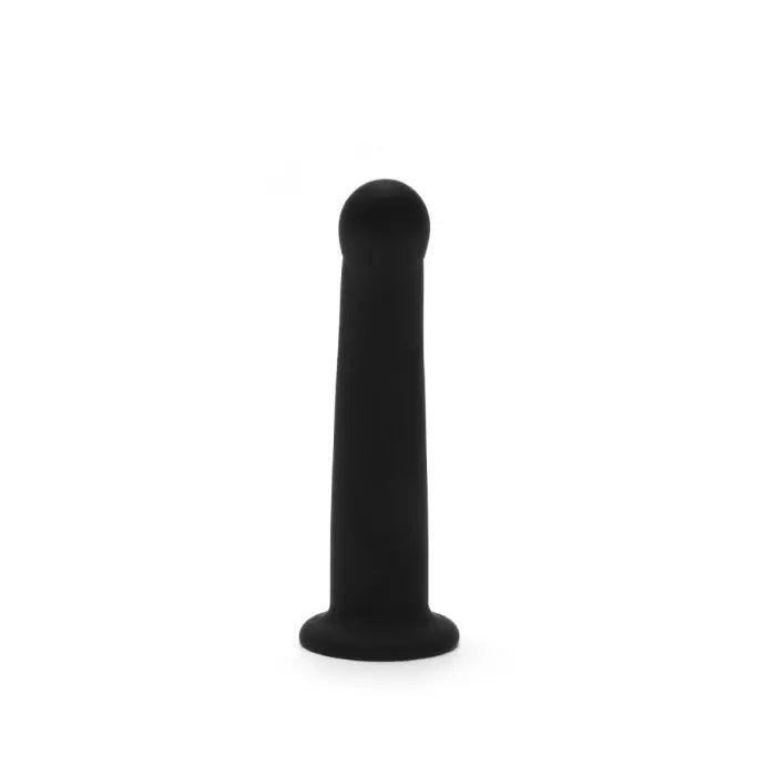 Me You Us Curved Pegging Silicone Dildo 6" Black side view