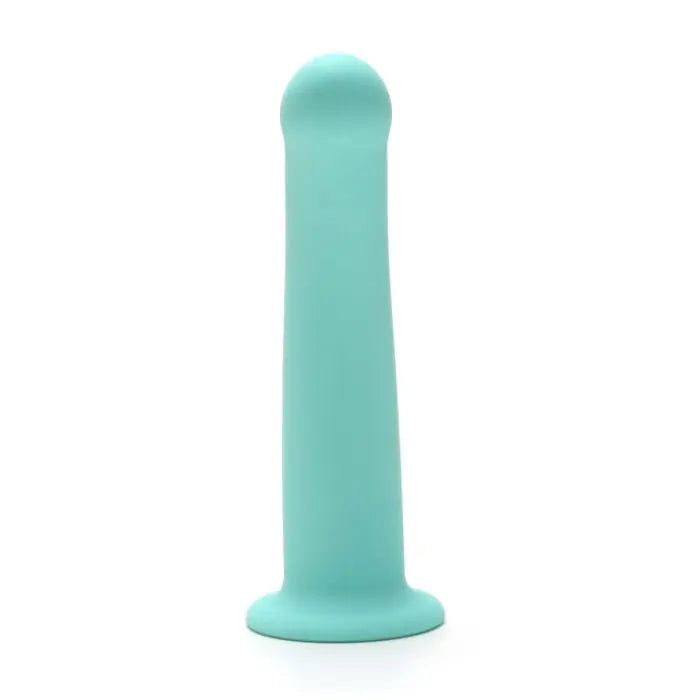 Me You Us Curved Pegging Silicone Dildo 7" Aqua side view