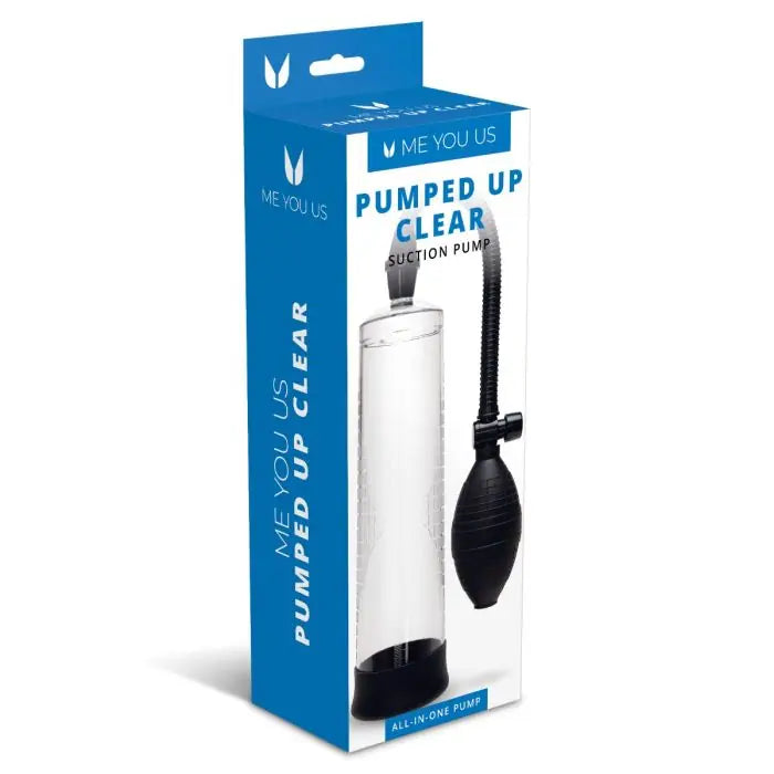 Me You Us Pumped Up Penis Pump Clear side and front packaging