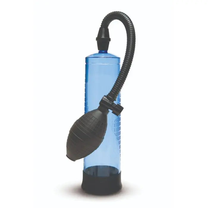 Me You Us Pumped Up Penis Pump Blue side view