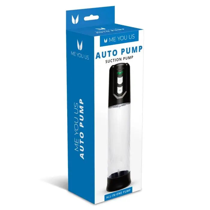 Me You Us Auto Suction Penis Pump side and front packaging