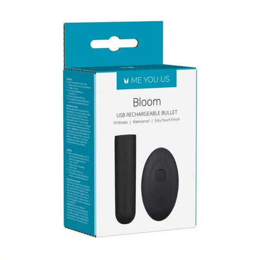 Me You Us Bloom Rechargeable Bullet Vibrator front and side packaging