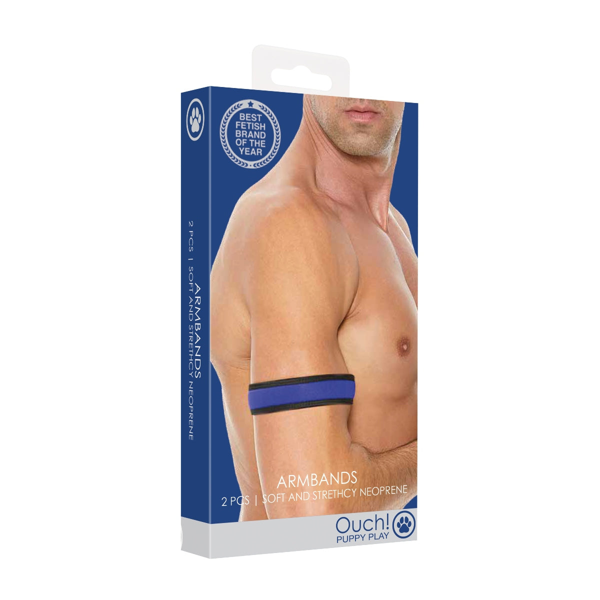 Ouch Puppy Line Neoprene Bicep Straps Blue (8246936961263)