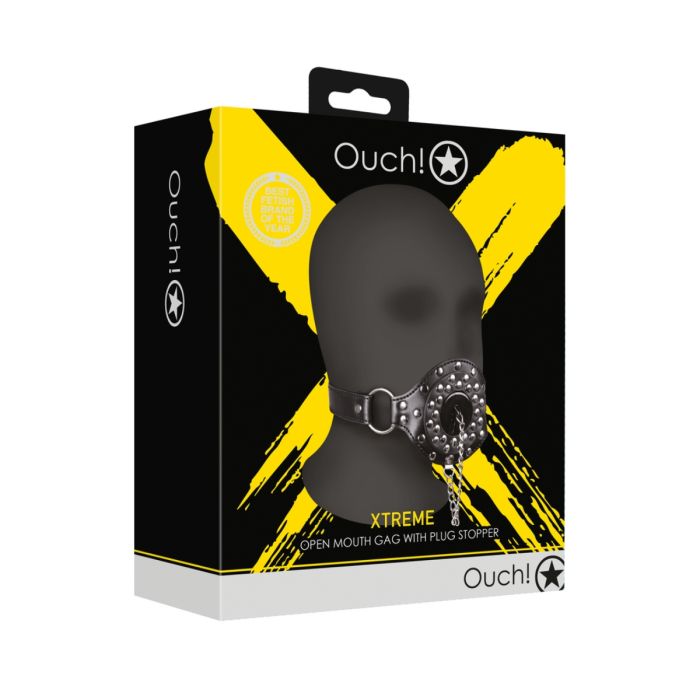 Ouch Xtreme Open Mouth Gag with Plug Stopper