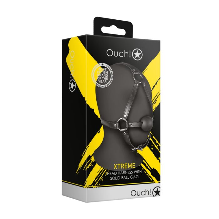 Ouch Xtreme Head Harness with Solid Ball Gag