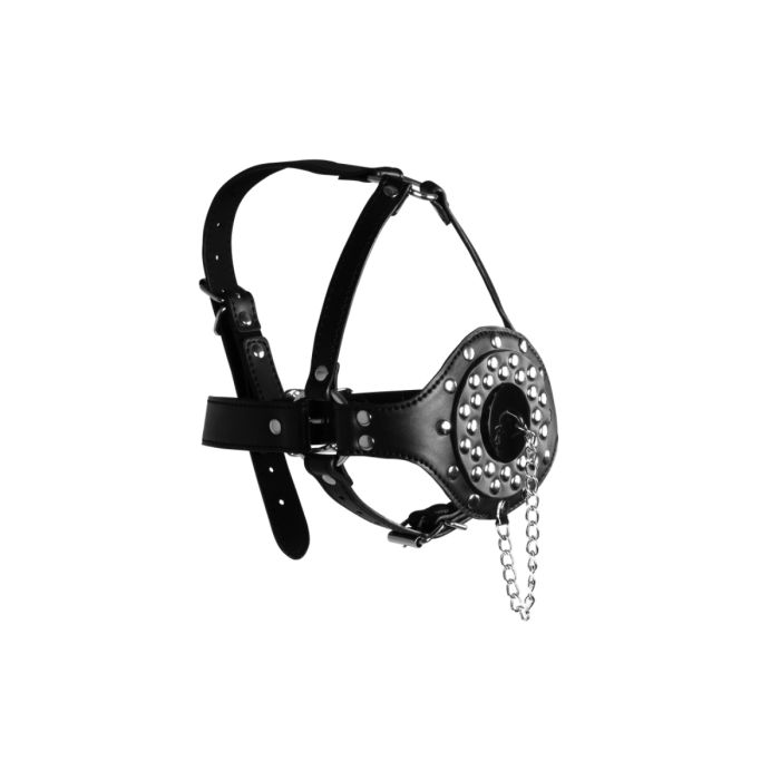 Ouch Xtreme Open Mouth Gag Head Harness with Plug Stopper