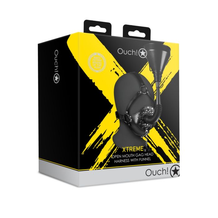 Ouch Xtreme Mouth Gag Head Harness with Funnel