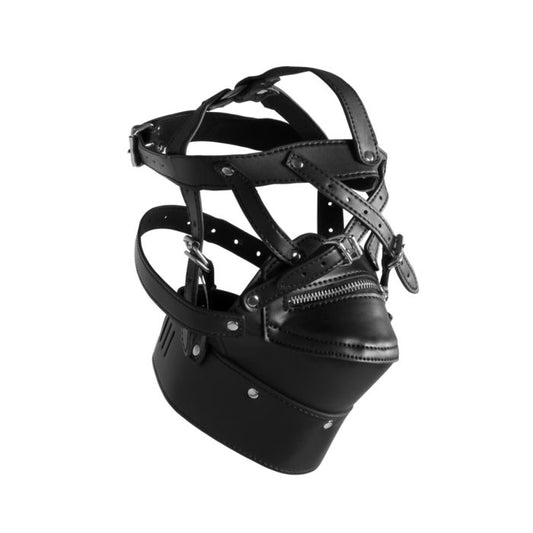 Ouch Xtreme Head Harness with Zip Up Mouth and Lock