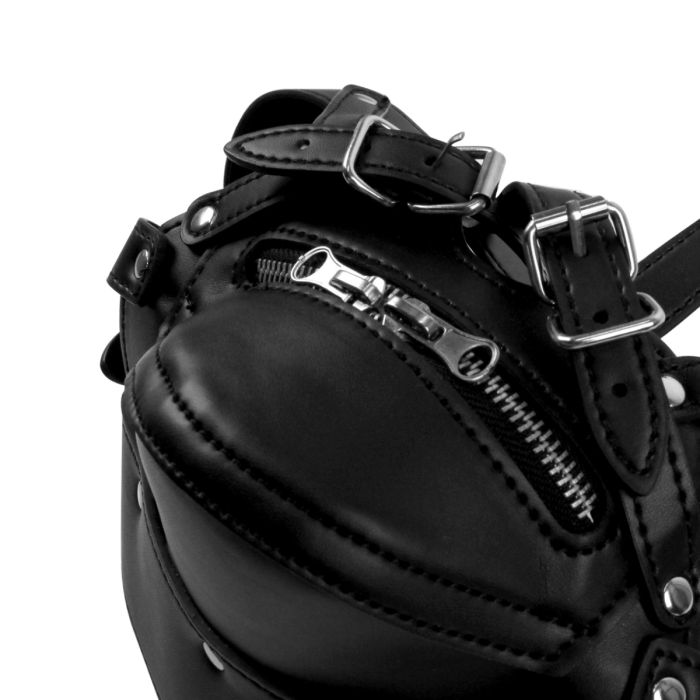 Ouch Xtreme Head Harness with Zip Up Mouth and Lock