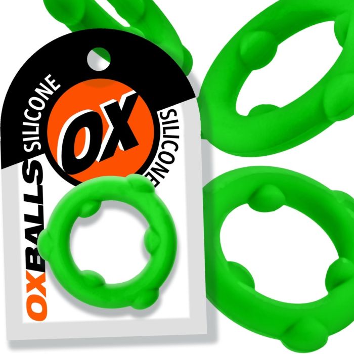 Oxballs SPINNER Silicone Cock Ring Frog Green packaging