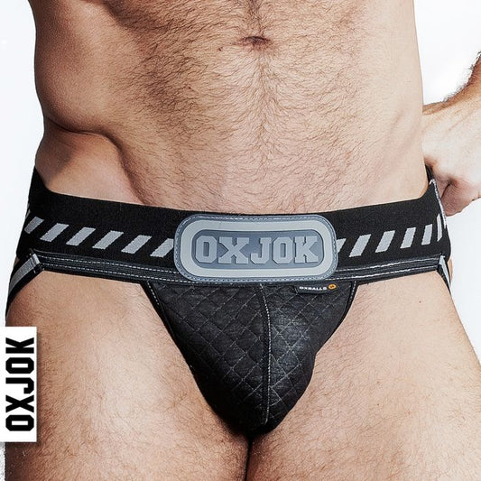 Oxballs Packer Industrial Puffer Quilted Cargo Jock Strap Black Puff