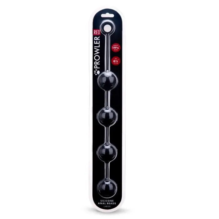 Prowler RED Silicone Anal Beads Large  packaging showing  Carefully Crafted Design