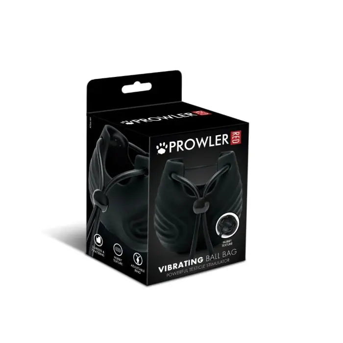 Prowler RED Vibrating Ball Bag front and side packaging