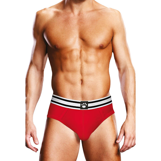 Prowler Open Back Brief Red White