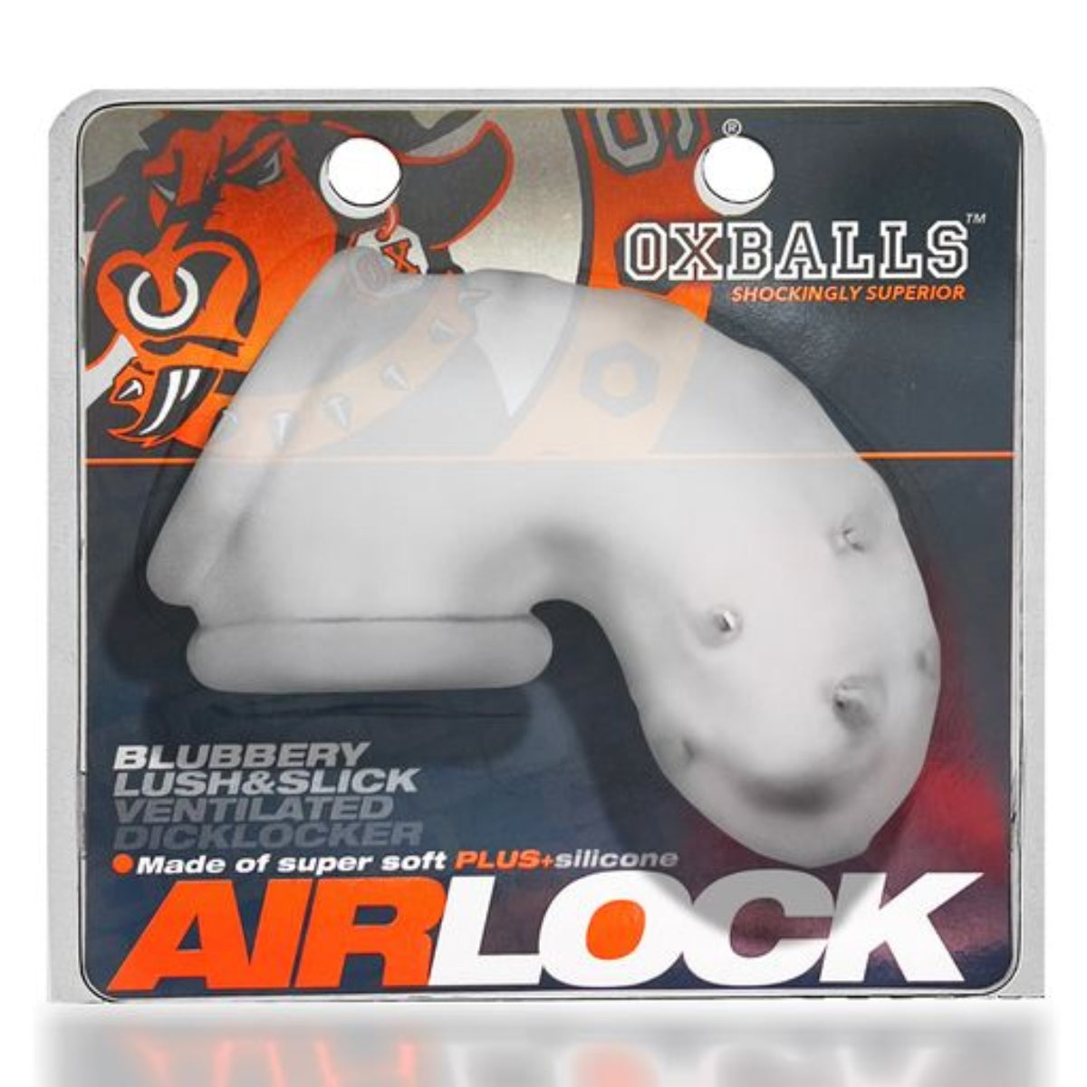 Oxballs Airlock Air-Lite Vented Chastity Cock Cage Clear Ice (8133009342703)