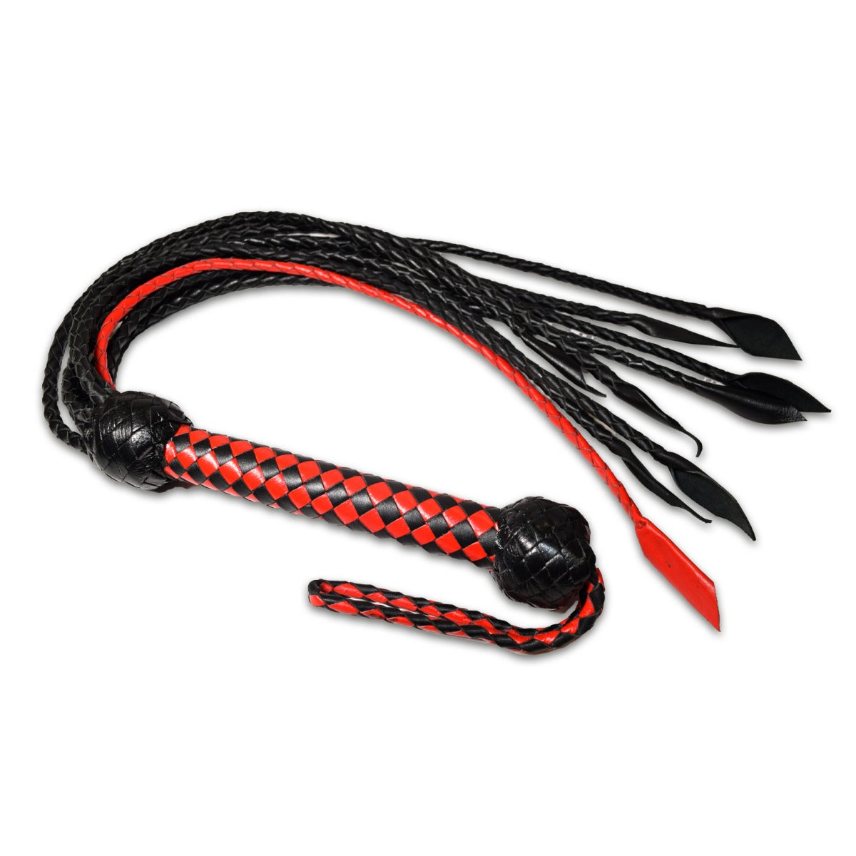 Prowler RED Short Handle Flogger Leather Red/Black (8246792782063)