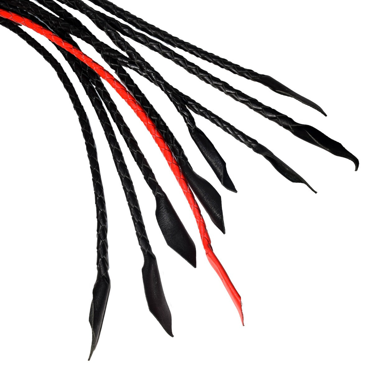 Prowler RED Short Handle Flogger Leather Red/Black (8246792782063)